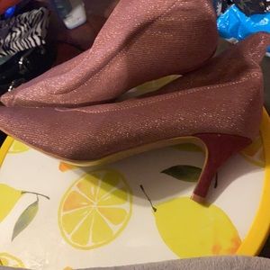 Pinkish Ankle boot with suede heel size 7 1/2